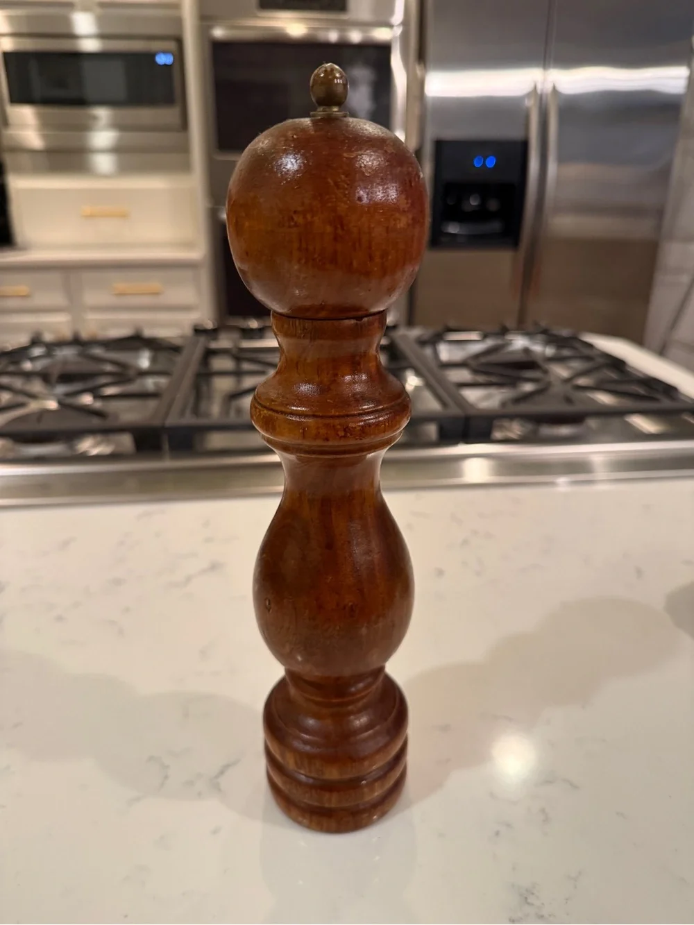 Vintage Tall Wooden Pepper Mill Grinder